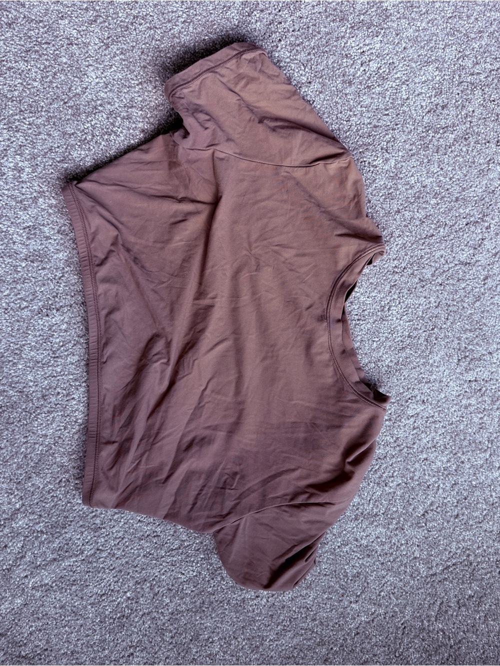 SKIMS Cropped Short Sleeve Tee in Chocolate Brown
